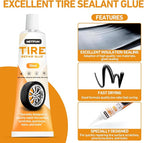 40 PCS Tire Repair Rubber Nails Kit with 2 Tubes of Black Tire Sealant Glue, 2026 New Screw in Tire Plugs Kit, Fast Self-Service Tire Repair Screws Kit for Car Motorcycle Truck Tractor Puncture Repair