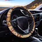 Auto Steering Wheel Cover Universal Stretch 15 Inch Anti-Slip Neoprene Car Steering Wheel Protector for Women Men, Aztec Navajo Geometric Brown