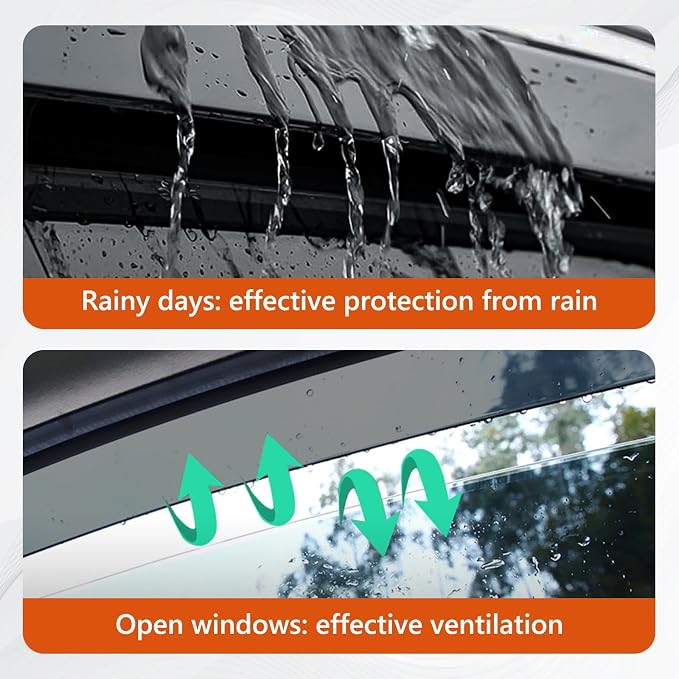 Tape-On Rain Guards for Rav4 2026+, Side Window Deflectors Visor Rain Guards Vent Guard Shade Deflectors Compatible with Toyota Rav4 Accessories 2026 2027 6-Pack