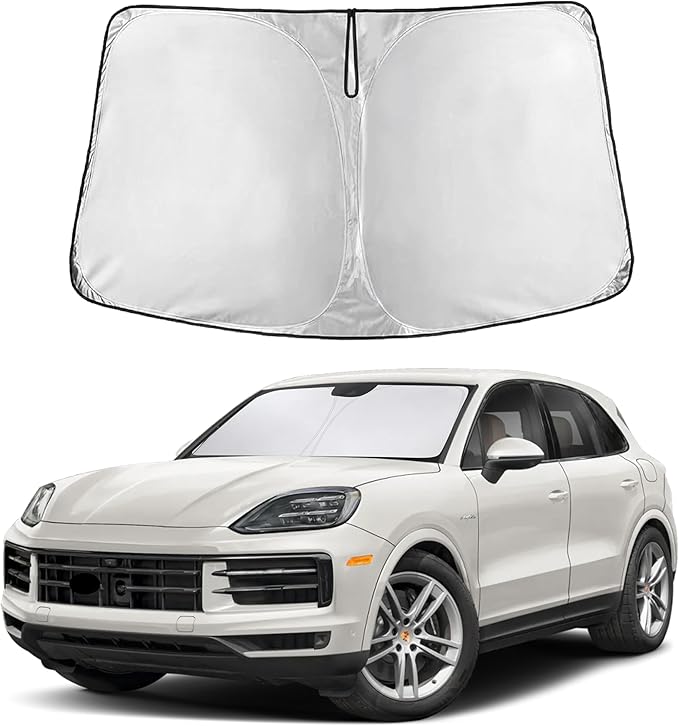 Windshield Sunshade Compatible for Porsche Cayenne 2019-2023 2024 2025, Sun Visor for Front Windshield & Window Sun Shade Cover, UV Heat Blocker & Protector, Car Accessories