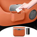 Car Trash Can, Waterproof Multi‑Functional Auto Trash Bin for Door/Console/Seat Back, Universal Vehicle Garbage Can for Car/Truck/SUV Drivers (Orange)
