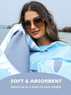 2 Pack Microfiber Beach Towel, Quick Dry Travel Towel Large Sand Free Towel for Beach, Camping, Swim Pool, Gym, Sports& Yoga 71"x32", Shark