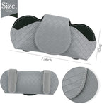 KINIVA Sunglasses Holder for Car Visor Leather Glasses Case with Clips for Car Visor Automotive Interior Visor Accessories Apply to All Car Models (09 Grey)