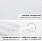 Bath Towels Set, Large Microfiber Body Towel for Adult, 2 Pack, 30" x 60", Oversized, Soft, Super Absorbent, Fast Drying, Use for Sport, Fitness, Yoga, Fleece Diamond Cross Grid White