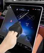 SCUARI Car Screen Cleaner,Touch Screen Cleaner for Car,Car Accessories Car Screen Wipes,Foldable Car Screen Cleaner Cloth,Square Microfiber Screen Cleaning Pad,Fits Car Dashboard LCD Display (Black)
