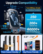 YRU [True Upgrade for Safety Car Phone Holder Mount [Patent & Military-Grade] Dashboard Cell Phone Holder for Car Vent Windshield Phone Stand for iPhone 17 16 15 14 Pro Max Truck Samsung, Black Blue