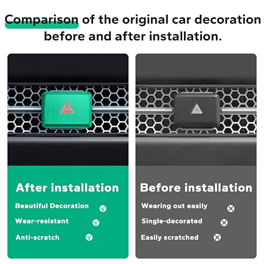 Polodunn for Honda Civic 2022-2025, for Accord/HRV/CRV 2023-2025, for Acura Integra 2023 2024 - Hazard Warning Light Push Button Cover, Emergency Flashers Trim Accessories (Green)