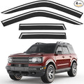 Outside-Mount Window Rain Guards Fit for 2021-2026 Ford Bronco Sport, Extra Durable Window Visors Wind Deflector Dark Smoke Vent Shades Car Tape-on with Thicker