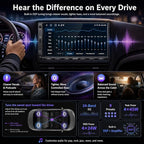 A5L 7inch Android Double DIN Car Stereo, Wireless CarPlay&Android Auto, Wi-Fi/USB/BT Tethering, QLED Touch Screen Car CarPlay, DSP, MirrorLink, FM&SS Radio, HD LRV, HDMI Out, AI&GPS Tracking