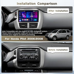 [DSP & EQ] 4+64G Android 15 Car Radio for Honda Pilot 2006 2007 2008, 9 inch IPS1280 * 720 Touch Screen for Pilot Car Stereo Wireless Carplay Android Auto 5G WiFi GPS Bluetooth 5.0 FM RDS SWC