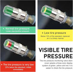 8 PCS Car Tire Pressure Monitor Valve Stem Caps, 2.4Bar 36PSI Tire Pressure Monitor Sensor Indicator, 3 Color Eye Alert Tire Pressure Monitor Valve Caps with Pressure Gauge, Fit for Most Cars