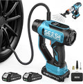 Cordless Tire Inflator Portable Air Compressor, 21V 150PSI Fast Inflation Handheld Air Pump with 20000Pa Vacuum, Dual Rechargeable Battery, Auto Shut Off, Digital Gauge, LED Light for Car, Bike