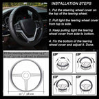 Microfiber Leather Steering Wheel Covers Universal 15 inch (Brown