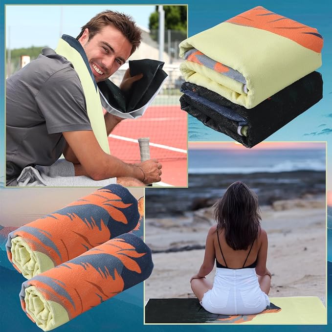 2 Pack Car Seat Towel Covers Athletic Running Towel Performance Microfiber Post Workout Sweat Washable Cover Non Slip for Seat Outdoor Sport (Yosemite)