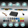 Backup Parktronic System Car Auto Vehicle Reverse with 8 Parking Sensors kit, LCD Display, Distance Detection (Meter/Foot Switchable), Buzzer Alarm and Voice Prompt Function（Chrome）