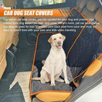 Car Back Seat Cover for Dog, Waterproof Nonslip Car Seat Protector for Pet Kids, Pet Bench Backseat Cover for Cars SUVs Trucks, 53" (Orange)