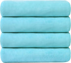 Bath Towel, Microfiber Bath Towels Set 4 Pack (30" x 60") - Large Size, Extra Absorbent, Quick Drying, Multipurpose Use as Bath Fitness Towel, Sports Towels, Yoga Towel, Aquamarine
