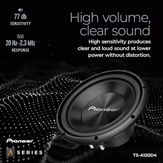 A-Series TS-A120D4 12” Subwoofer – 1500W Max, Flexible Wiring, Powerful Bass Output