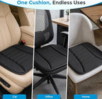 Car Seat Cushion, Memory Foam Seat Cover with Non-Slip Bottom, Universal Fit for Cars, Homes, and Offices - Soft and Comfortable, Black