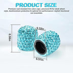 4 Pack Handmade Crystal Rhinestone Car Tire Valve Stem Caps, Car Wheel Tire Valve, Attractive Dustproof Bling Car Accessories, Universal for Cars, Trucks and Motorcycles-Pale Blue