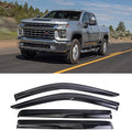 Outside Mount Durable Rain Guards Window Visors Fits 2019-2023 Chevy Silverado/GMC Sierra 1500 2500HD 3500HD Crew Cab,Wind Deflector