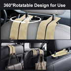 Car Seat Headrest Storage Hooks - 2 Pack Dual Hangers Design Organization Accessories, Car Interior Gadgets to Add Extra Holder and Hook for Purses,Bags,Coat and Handbag