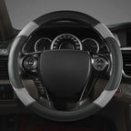 Steering Wheel Cover for Honda Civic(2006-2015),CR-Z, Insight, S2000 (Gray+Black-Small Size)