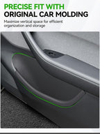 4PCS Door Side Storage Box Full-Wrap Pocket Liner compatible with 2026 2025 Tesla Model Y Juniper Accessories TPE Front and Rear Full Cover Door Side Organizer Tray(Not fit Standard & YL)
