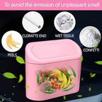 Pink Car Trash Can with Lid, Mini Auto Garbage Can with 30 Trash Bags, Leakproof Automotive Garbage Container Bin, Multipurpose Organizers and Storage for Car, Home, Office (Pink)