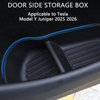 4PCS Car Door Organizer Tray for Tesla Model Y Juniper 2026 2025 Door Side Storage Box for Juniper Accessories Door Pocket Liners TPE Front & Rear Side Organizer Tray Protector Liner