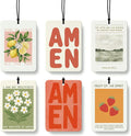 Christian Car Air Freshener 6 Pcs Coconut Scented, Daisy Lemon Strawberry Religious Bible Car Accessories Mirror Decor for Women, Christian Hanging Air Freshener for Cars Closet Drawer Books