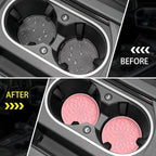 ME.FAN Car Coasters for Cup Holders [4 Pack] - 2.75In Silicone Auto Mug Mats - Universal Non-Slip Recessed Car Interior AccessoriesPink