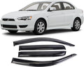 Tape-On Window Visors Deflectors Rain Guards 4 Piece Set ‎Compatible with 2008-2017 Mitsubishi Lancer
