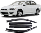 Tape-On Window Visors Deflectors Rain Guards 4 Piece Set ‎Compatible with 2008-2017 Mitsubishi Lancer