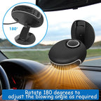 Portable Car Heater for Vehicles, 12V 150W Heater & Defroster with 360° Rotatable Fan for Fast Windshield Defogging, Universal Plug in Cigarette Lighter for Car/Sedan/RV/SUV