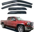 Window Visors rain Guards Vent Wind Deflectors for 14-18 Chevrolet Silverado & GMC Sierra 1500 2500HD 3500HD Double/Ext. Cab, 4pcs
