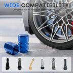 Car Tire Valve Stem Caps, 12pcs Air Caps Cover, Universal for Cars, SUVs, Bike, Trucks and Motorcycles-Blue