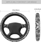 Zebra Steering Wheel Covers Non Slip Neoprene Stripe Pattern Steering Wheel Protector Cover Universal 15 inch for Women Men Car Trucks