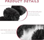 Sun Walker Fluffy Car Steering Wheel Cover, Soft Plush Anti-Slip Steering Wheel Protector for Warm Winter, Fuzzy Comfortable Wheel Cover Auto Interior Accessories for Women Girl (Black)