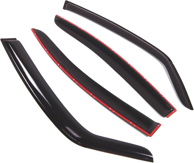 WD2-402 Dark Smoke 4 Pcs Set Window Visor (Outside Mount) Deflector Rain Guard Compatible with 2008-2010 Suzuki SX4
