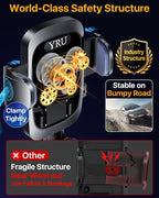 YRU[True Upgrade for Safety Car Phone Holder Mount [Patent & Military-Grade] Dashboard Cell Phone Holder for Car Vent Windshield Phone Stand for iPhone 17 16 15 14 13 Pro Max Truck Samsung, Light Red