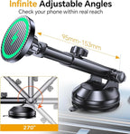 for MagSafe Car Mount Charger【Ultra Magnet】 Magnetic Phone Holders for Your Car Charger【Windshield+Vent+Dash】 Magnetic Wireless Car Phone Holder Charger Car Mount for iPhone 17 (Carbon Fiber)