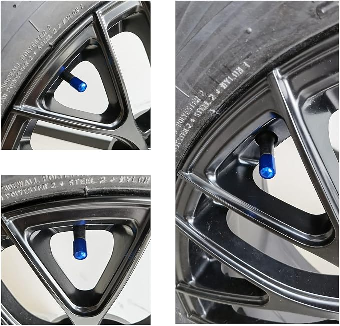 4PCS Car Tire Valve Stem Caps, Air Caps Cover, Universal for Cars, SUVs, Bike, Trucks and Motorcycles, Car Wheel & Tire Exterior Accessories-Deep Blue