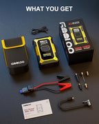 A3 Jump Starter with Air Compressor, 3000A Portable Car Battery Jumper Starter (9.0L Gas/6.5L Diesel) with 150PSI Auto-Shutoff Tire Inflator, 12V Supersafe Lithium Jump Box Car Booster, Yellow