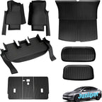 2025 2026 Tesla Model Y Juniper Floor Mats & Accessories & Extra-Thick TPE Cargo Liners, 9 PCS CabinProtect™ Pro Kit Full-Cabin Protection System(Only fit Premium&Performance)