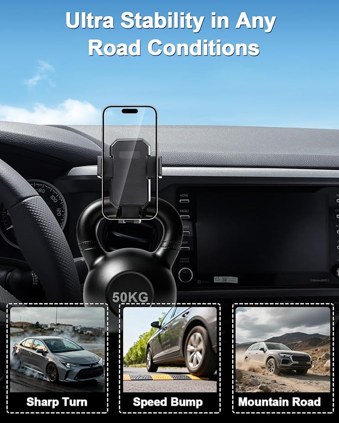 PZK Car Phone Holder for Toyota Tacoma 2016-2023 Accessories Custom Vent | 3rd Gen Tacoma Car Phone Mount Auto Lock Fixed Clip Hands Free 360° Rotation Phone Cradles for All 4.0-7.0'' Smartphones