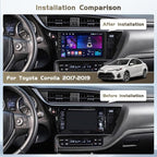 4+64G Android 15 Car Radio for Toyota Corolla 2017 2018 2019, 9 inch 1280 * 720 Touch Screen for Corolla Head Unit with Carplay/Android Auto/5G WiFi/GPS Navigation/Bluetooth 5.0 + Backup Camera