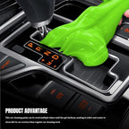 Car Cleaning Gel Clean Putty, Reusable Car Interior Cleaner Slime, Auto Detail Cleaning Soft Rubber Supplies, Universal Multi-Functional Cleaning Tool Accessories for Men Women (Green)