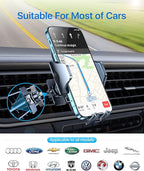 2026 Upgraded Car Phone Holder Mount for Vent, Military Sturdy Metal Clip Air Vent Phone Holder for Your Car Easy Used Cell Phone Car Mount for iPhone 17 Pro Max 15 14 13 Samsung S26 S25