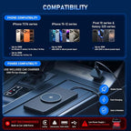 25W Magnetic Wireless Car Charger Pad, for MagSafe Car Charger with 45W USB-C Car Charger, Anti-Slip Wireless Charging Pad for Car Compatible with iPhone 17 16 15 14 13 12 (30CM Cable)